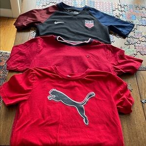Puma Red Kids T-Shirt with Black Logo set of 3